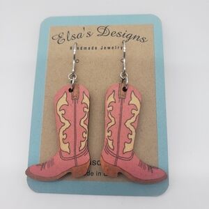 917- Cowboy Girl Boots Handmade Earrings NWT